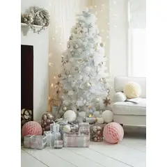 GENERICO - Árbol de Navidad blanco nevado 2,10 cm coposo