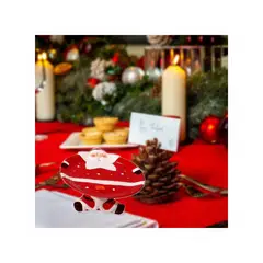 GENERICO - Porta Torta Navideño con Diseño Papa Noel