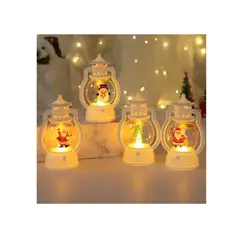 GENERICO - 3 Adorno Linterna Farolito de Mano Merry Christmas