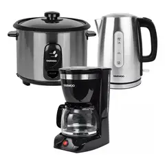 DAEWOO - Olla Arrocera 2.8 L + Hervidor 1.7 L + Cafetera 1.25 L