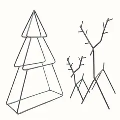 GENERICO - PACK Renos Decorativos Metálicos y Árbol 3D Metálico METHOME