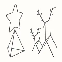 GENERICO - PACK Renos Decorativos Metálicos y Estrella Metálica METHOME