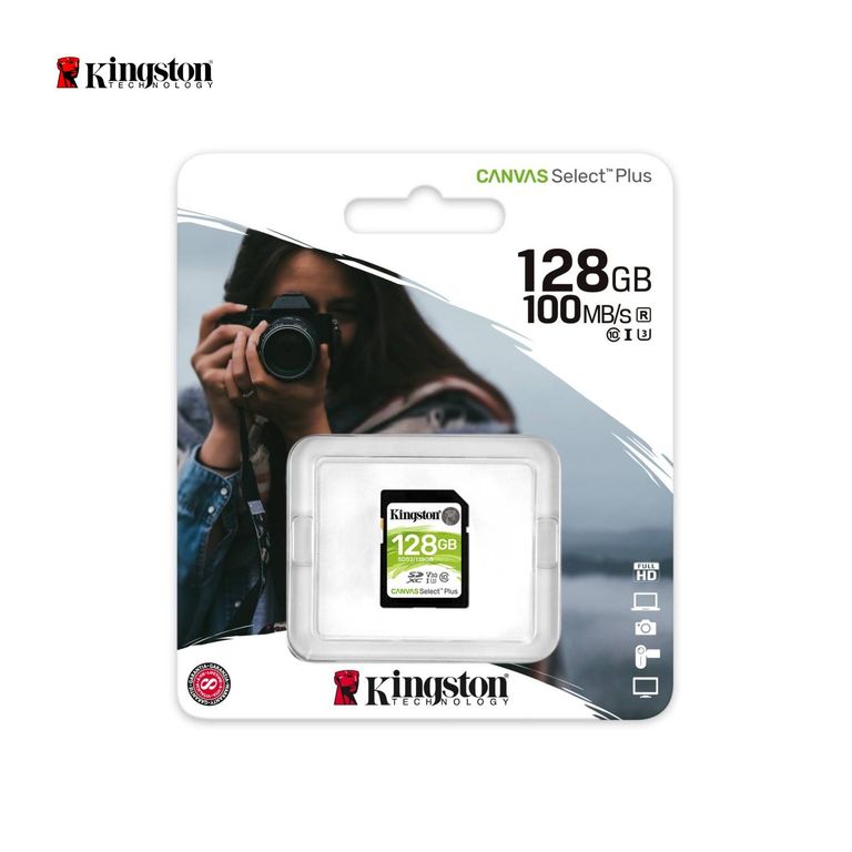 Memoria SD 128GB CANVAS SELECT 100MBS UHS-I Negro