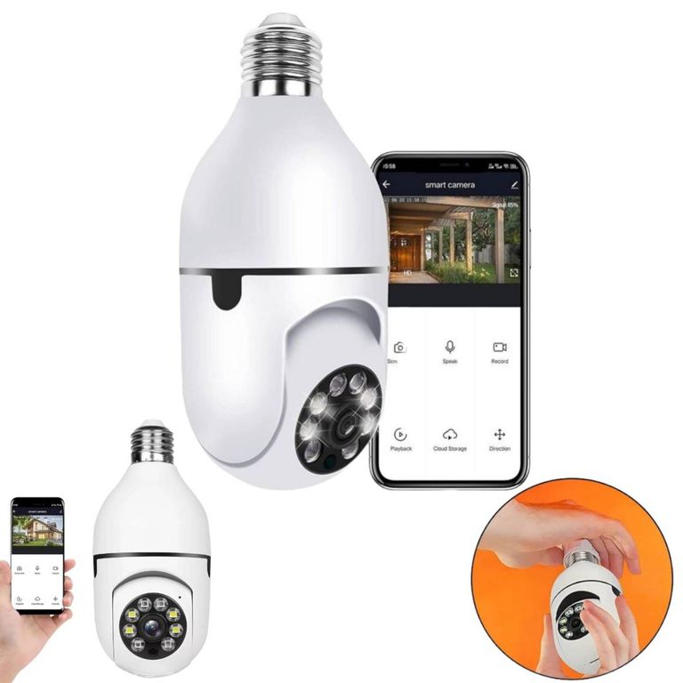 Camara IP de Seguridad WiFi Foco Bombillo Espia Control desde Celular