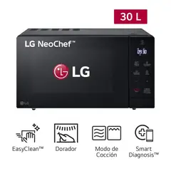 LG - Horno Microondas 30L MH7032JAS Negro.