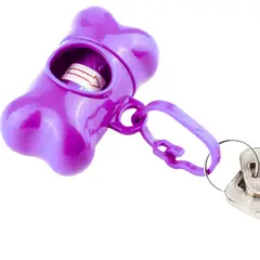 GENERICO - HUESITO PORTA BOLSAS PARA DESECHOS MORADO - CON 5 REPUESTO