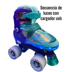 OKA - PATINES 4 RUEDAS SIRENACON LUCES LED TALLA S
