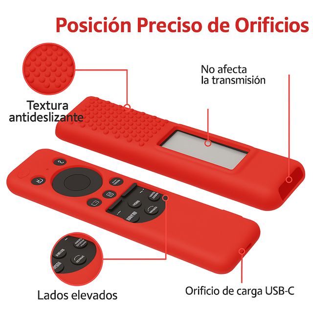 Funda Protector De Control Samsung Solar 2023 + Sujetador - ROJO