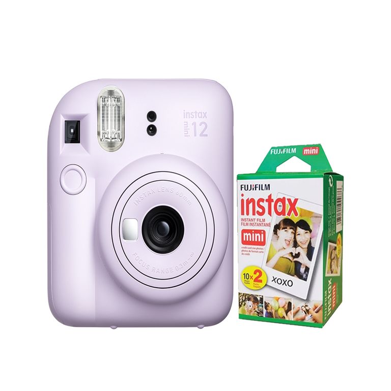 Camara Instax Mini 12 Lila+Pack de Pelicula x20.