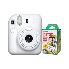 FUJIFILM - Camara Instax Mini 12 Blanco Arcilla+Pack de Pelicula x20.