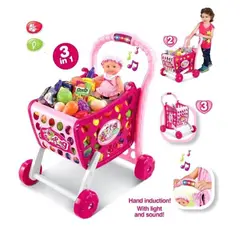 GENERICO - Juguete Coche de Compras con Accesorios 3 en 1