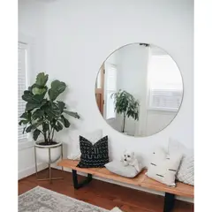 LUMINAR BRILLO & LUZ - Espejo circular de 90cm con borde pulido