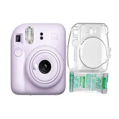 FUJIFILM - Camara Instax Mini 12 Lila+Estuche Transpa+Pelix10.