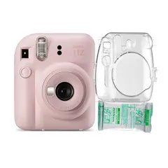 FUJIFILM - Camara Instax Mini 12 Rosado Flor+Estuche Transpa+Pelix10.