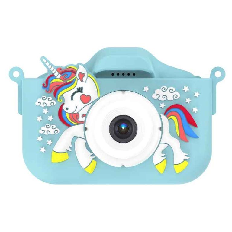 Cámara digital Infantil foto y video X5S Doble Lente - Celeste-Unicornio