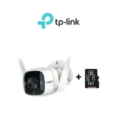 TP LINK - Cámara de seguridad wi-fi para exteriores 2K Tapo-C320WS - Tp-Link + SD 64 GB