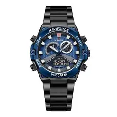 NAVIFORCE - Reloj Acero Negro con Azul NAV-91