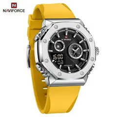 NAVIFORCE - Reloj Acero y correa de Silicona Amarilla NAV-93