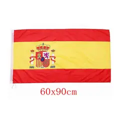 GENERICO - Bandera De España 60 Cm X 90cm Con Escudo en Poliester