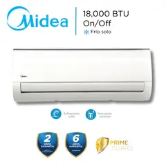 Midea - Aire Acondicionado 18000 BTU Split Pared On/Off Frío Solo