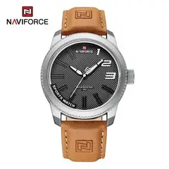 NAVIFORCE - Reloj Acero y correa de cuero Marrón Claro NAV-106