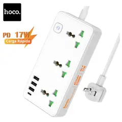 HOCO - Extension Toma Corriente 2500W Cargador Carga Rapida 17W USB 18W AC7
