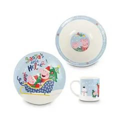 PEPPA PIG - Set de Vajilla x3 piezas Colección Navideña
