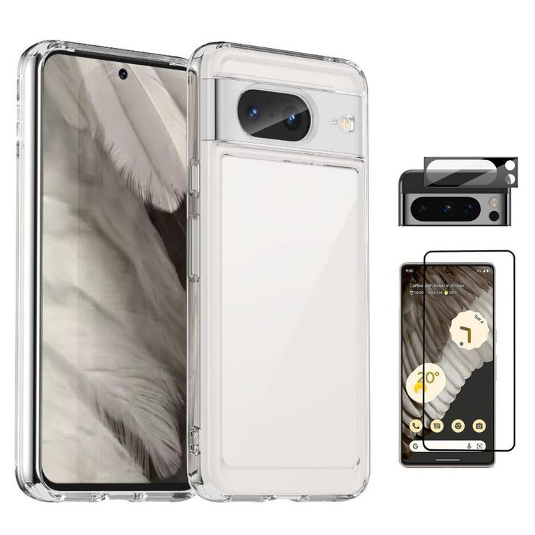 CASE CLEAR BUMPER PIXEL 8 + VIDRIOS