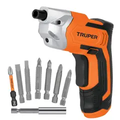 TRUPER - KIT Destornillador atornillador inalámbrico, + 8 puntillas MAGNETICAS