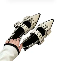 BLWOENS - Zapatos Mary Jane Hebillas Punta Triangular