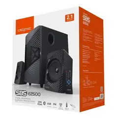 CREATIVE - PARLANTE E2500 2.1 30W/60W BT/ FM/ USB/ 3.5MM 220V BLACK