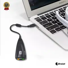 DREIZT - Adaptador USB de Audio 2 en 1 para Micrófono y Audífonos – Steel Sound