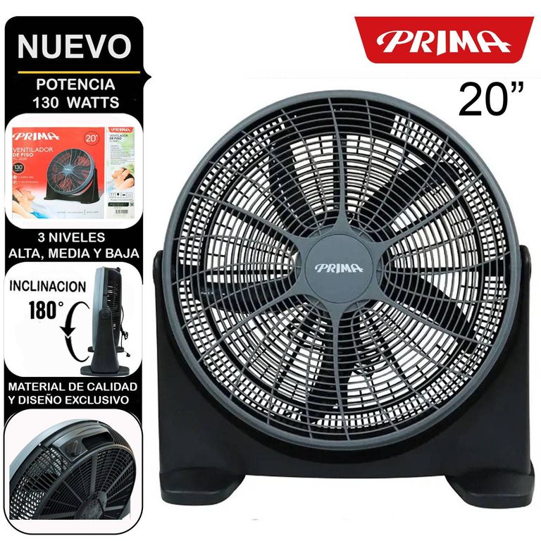 Ventilador YL-2020P Box Recirculante 20" 130 Watts Negro