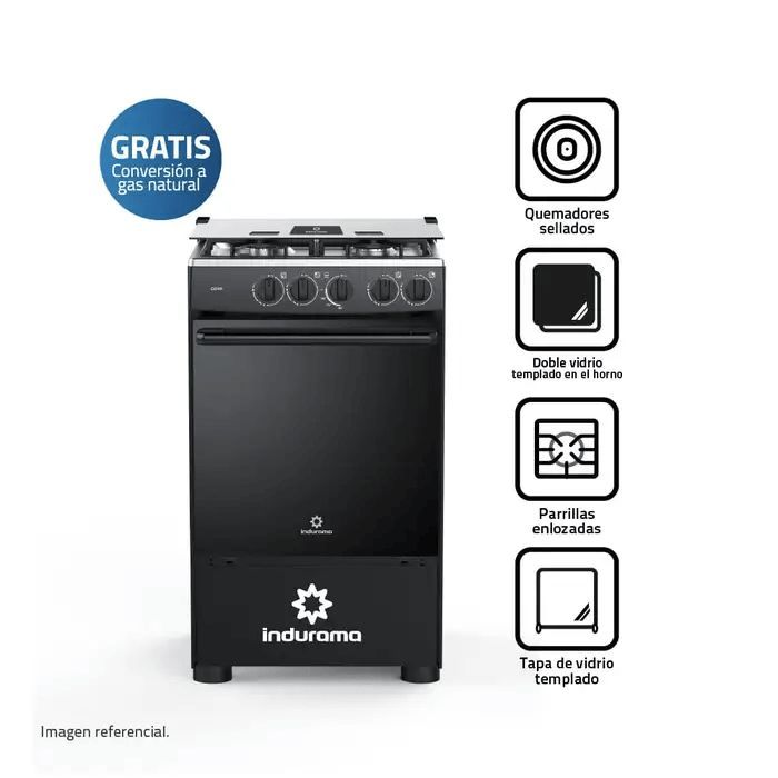 COCINA GOYA 20" 4 HORNILLAS NEGRO