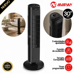 MIRAY - Ventilador Torre 30 " VMTT-933 Negro