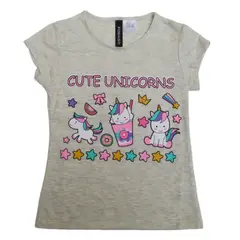 FODAGO - Polo niña manga corta Unicornio 9 - Beige.