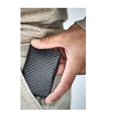 GENERICO - Billetera RFID Antirrobo de Fibra de Carbono Tarjetero Negro