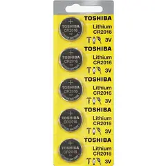 TOSHIBA - PILAS CR2016 3V LITIO X 5 UNIDADES
