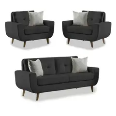 FABIANI HOME - Juego de Sala Vintage 2 1 1 Mango Fabiani Negro