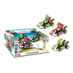 CARRERA GO - Pack de 3 Vehiculos Pull&Speed Mario, Luigi y Yoshi
