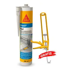 SIKA - Silicona para piscinas Sikasil Pool transparente x 300ml más Aplicador