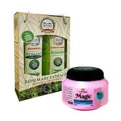 NEVADA NATURAL PRODUCTS - Shampoo Romero y Acondicionador y Mascara Capilar la Brasilina