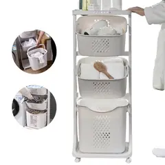 ELMEJORPRECIO - Estante Organizador De Lavandería De 3 Niveles Con Repisa