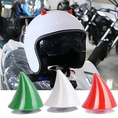 GENERICO - CUERNO VERDE CORTO DE DIABLO PARA CASCO DE MOTOCICLETA