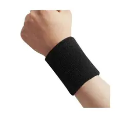 GENERICO - Muñequera Deportiva de Sudor Felpa Negro