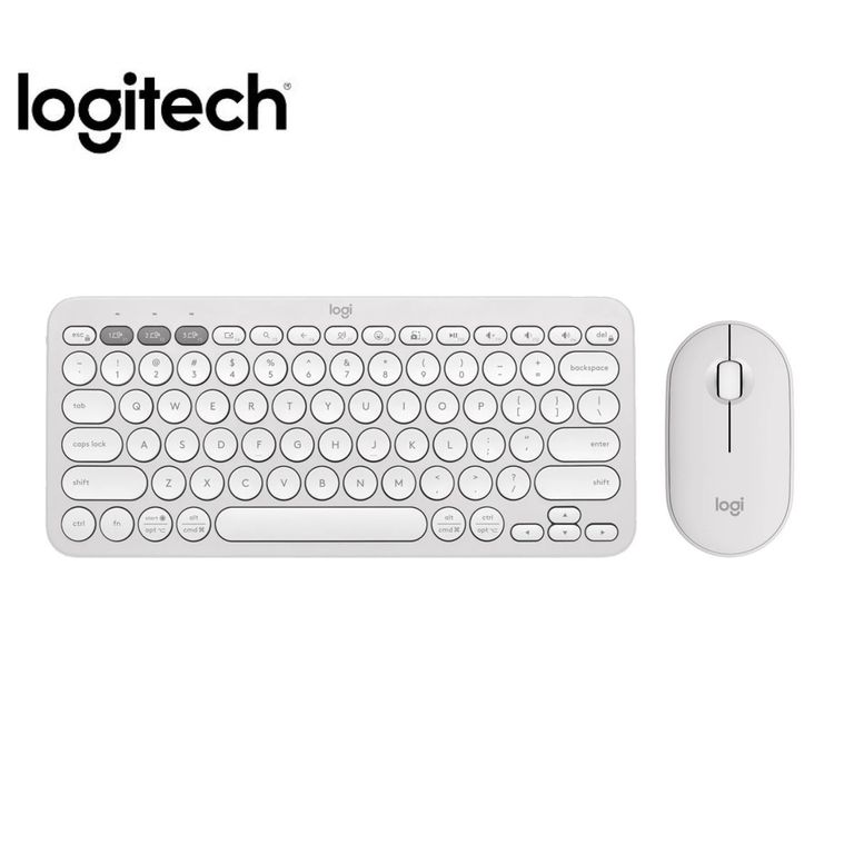 Kit Teclado Y Mouse K380s +Mouse M350s Bt Inalámbrico Blanco