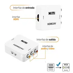 MINI - Convertidor de HDMI2AV VIDEO Full HD - HDMI a RCA
