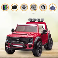 FORD - Carro a Batería Licenciado para Niños «SUPER DUTY» Red