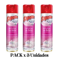 GENERICO - AMBIENTADOR SPRAY SAPOLIO ARULLOS DE BEBE 360ML PACK X3 UNIDADES