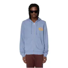 DIESEL - Poleron S-Ginn-Hood-Zip Light Blue Hombre